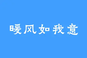 暖风如我意