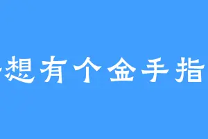 好想有个金手指啊