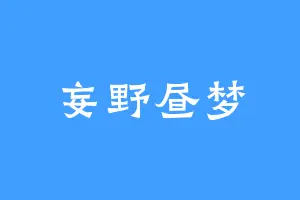 妄野昼梦