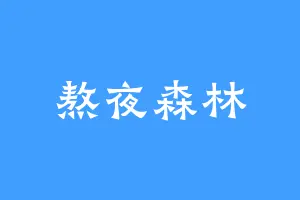 熬夜森林