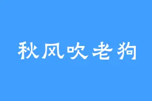 秋风吹老狗