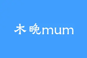 木晚mum