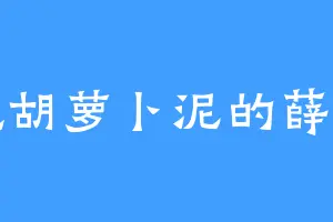 爱吃胡萝卜泥的薛宝山