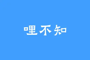 哩不知