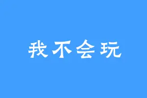 我不会玩