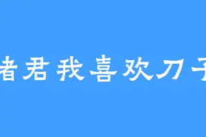 诸君我喜欢刀子