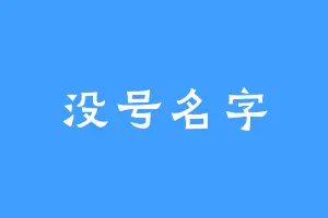 没号名字