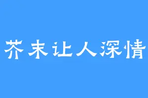 芥末让人深情