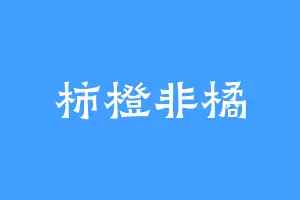 柿橙非橘