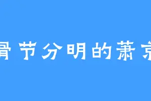 骨节分明的萧京