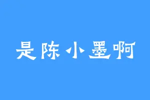 是陈小墨啊