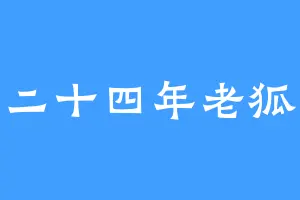 二十四年老狐