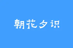 朝花夕识