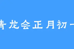 青龙会正月初一